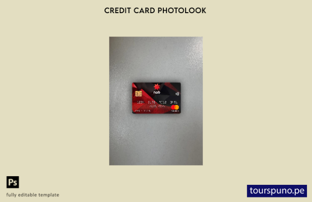 listo para imprimir plantilla frontal de aspecto fotográfico de Mastercard d 154